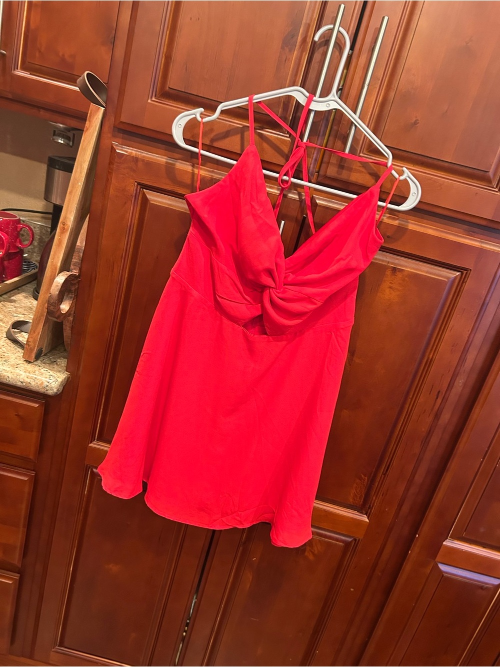 Revolve More to Come Red Twist-Front Spaghetti Strap Dress - Women NWT Size M